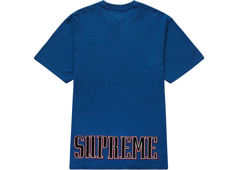 Supreme Contrast Appliqué S/S Top Light Blue Men's - FW22 - US