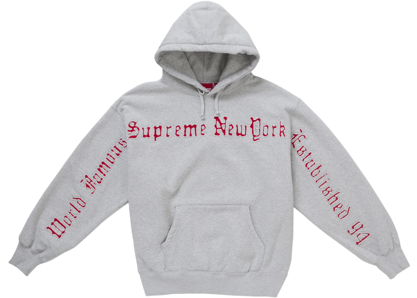 Supreme Contrast Cutout Hooded Sweatshirt Grey Men's SS25 US