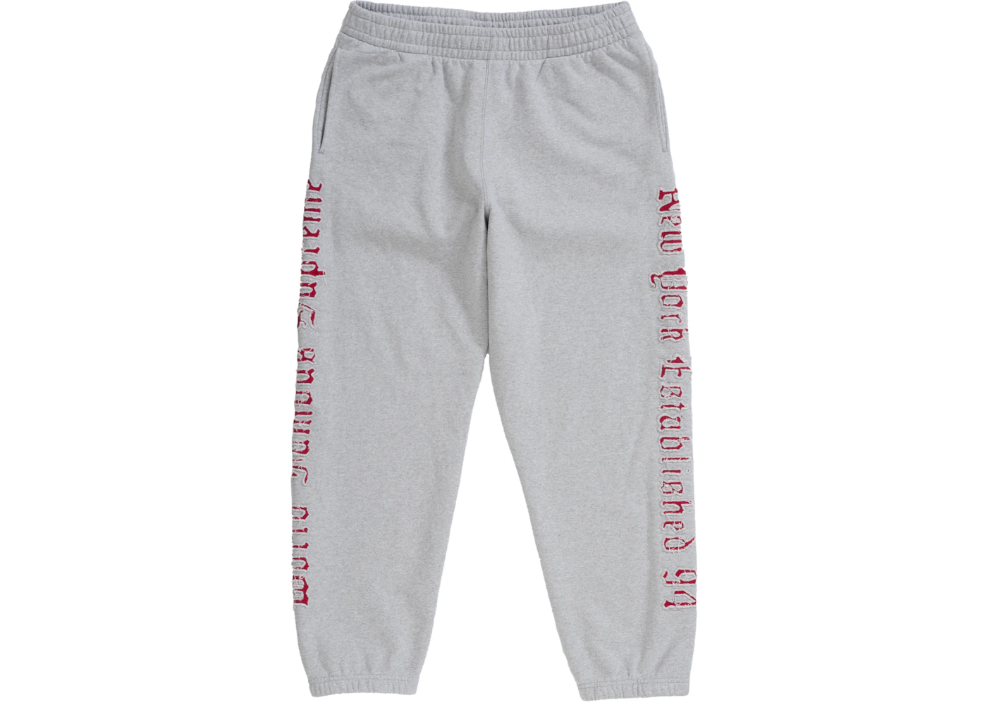 Supreme Pantalón de chándal con recorte en contraste Gris jaspeado