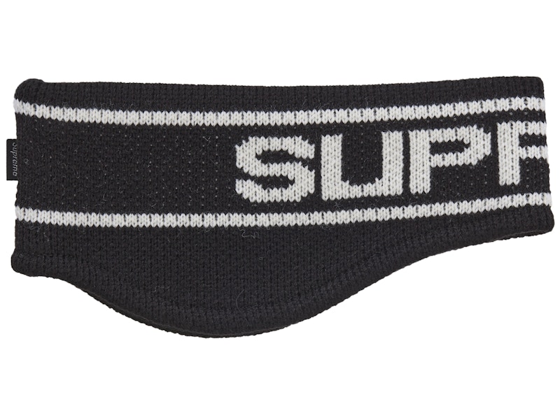 Supreme Contrast Logo Headband Black - FW25 - US