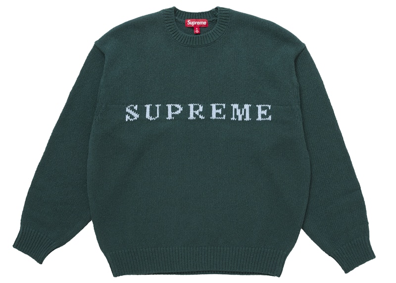Supreme Contrast Logo Sweater (FW25) Pine Men's - FW25 - US