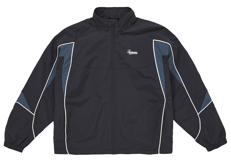 Supreme Contrast Piping Track Jacket Black Men's - FW25 - US