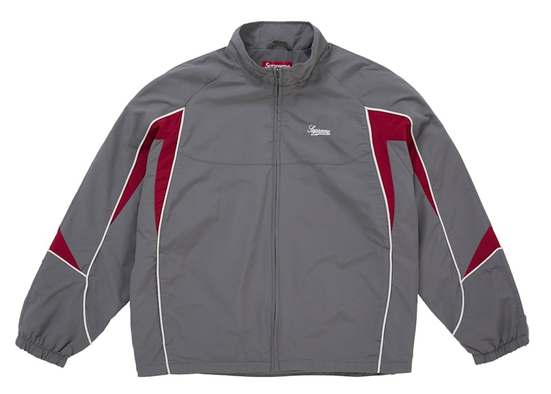 Supreme Contrast Piping Track Jacket Grey Men's - FW25 - US