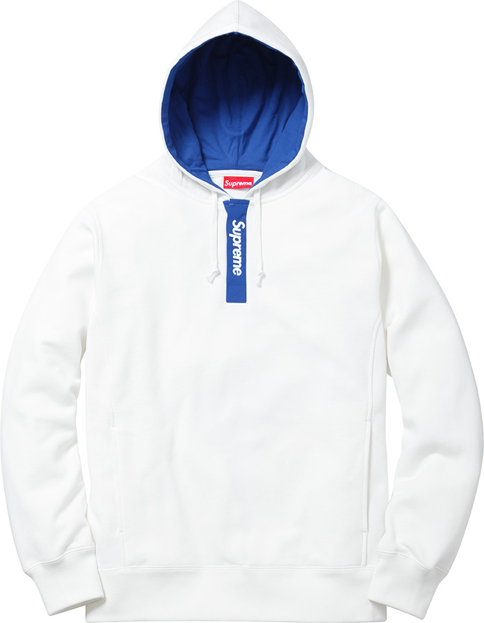 Supreme Contrast Plackett Hooded Sweatshirt White Men's - SS16 - US
