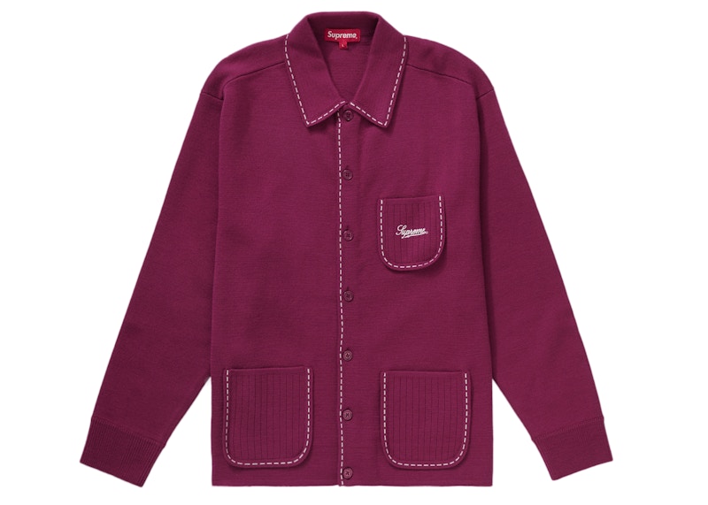 Supreme Contrast Stitch Button Up Fuchsia メンズ - FW22 - JP