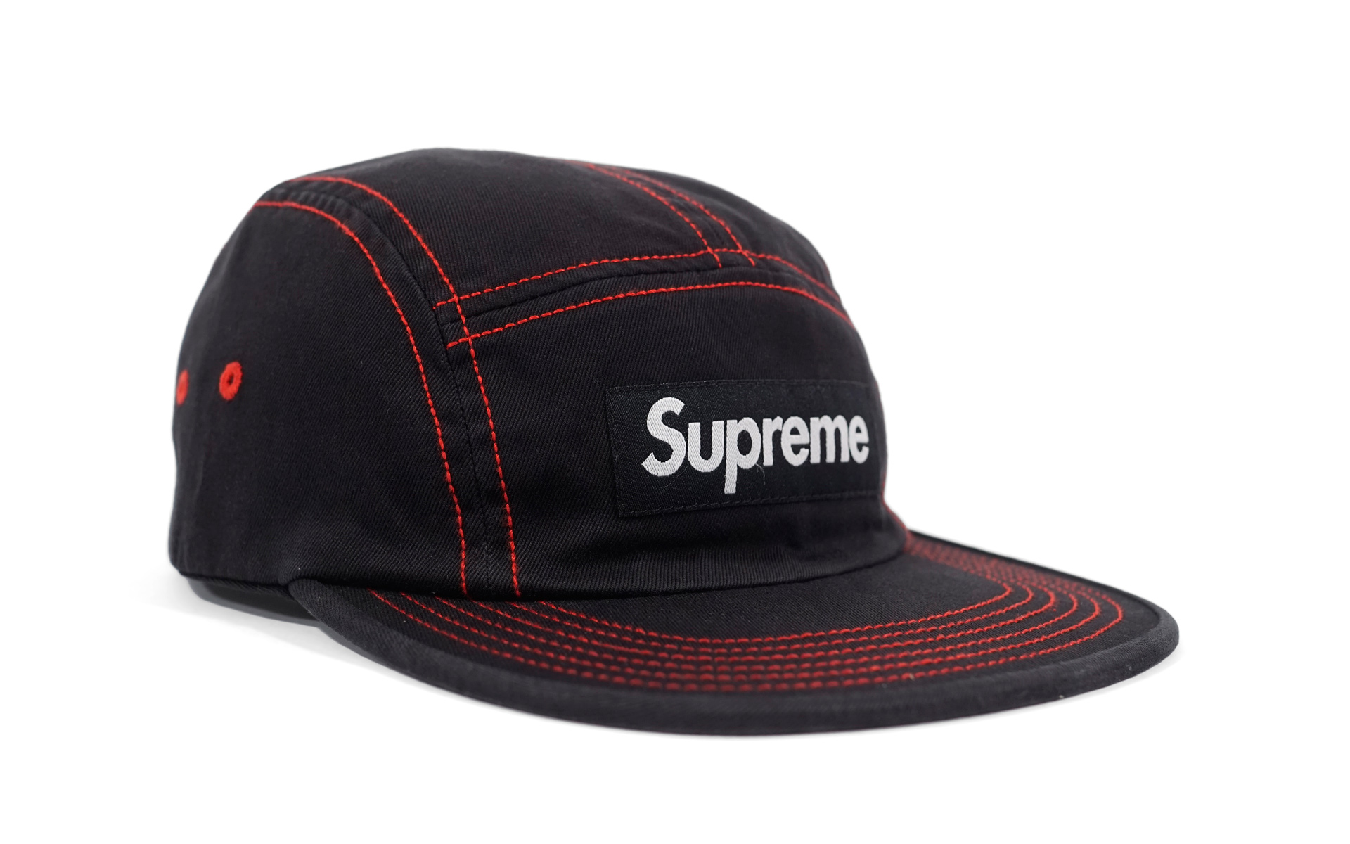 Supreme Contrast Stitch Camp Cap (SS18) Black