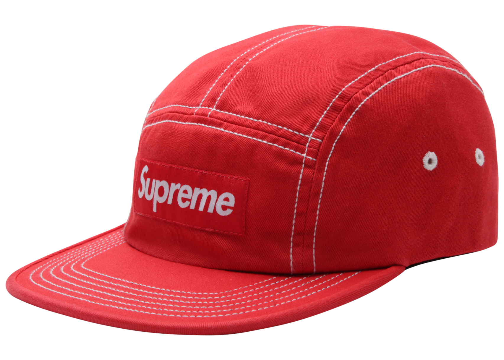 Supreme Contrast Stitch Camp Cap (SS18) Red