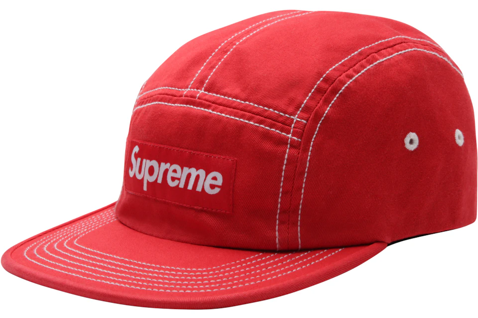 Supreme Contrast Stitch Camp Cap (SS18) Red