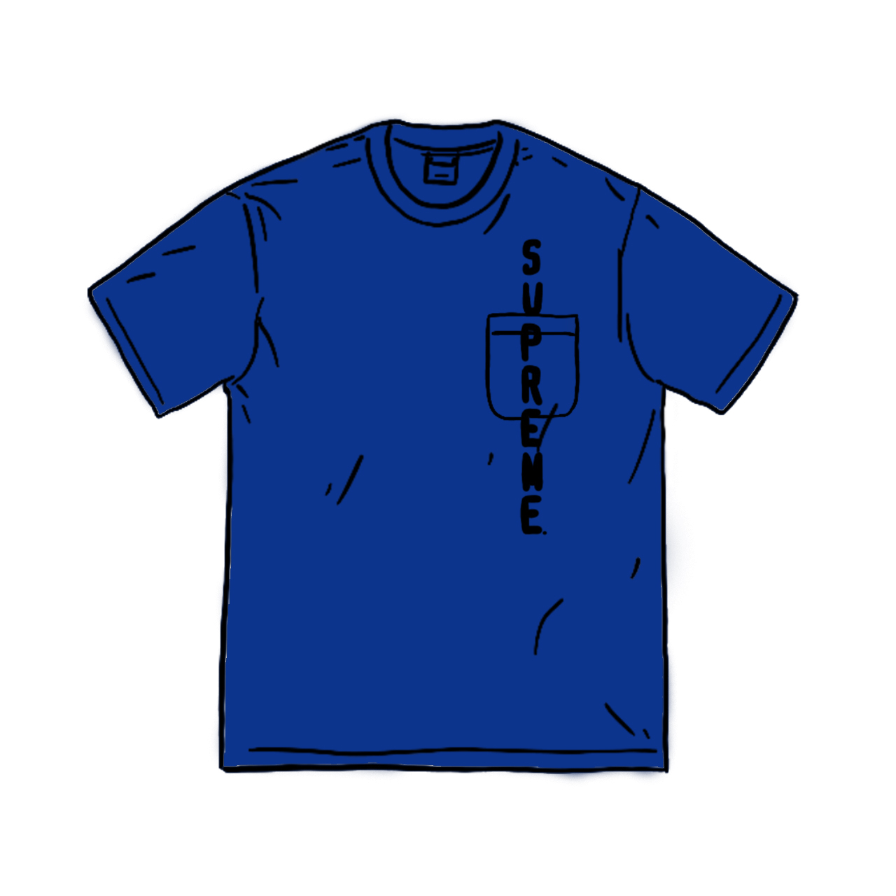 Supreme Contrast Stitch Pocket Tee Light Royal