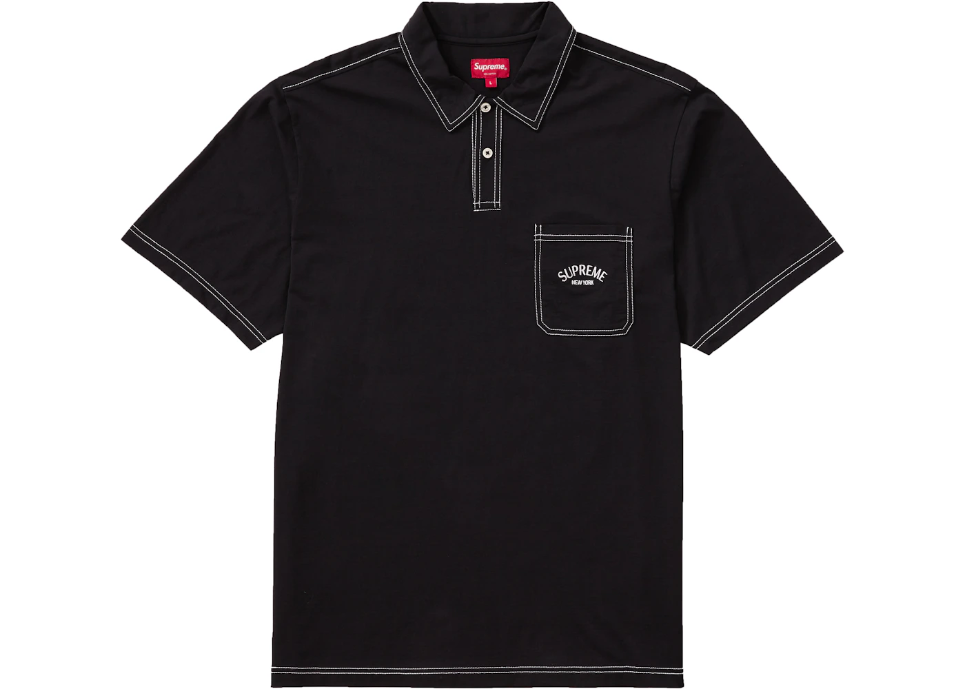 Supreme contrast stitch polo Clearance