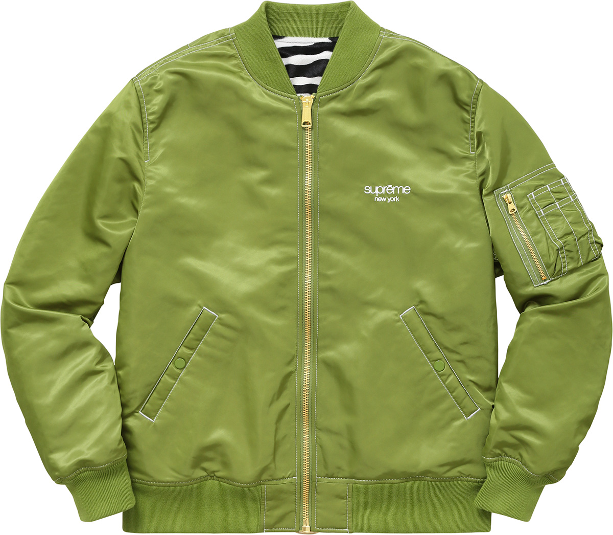 Supreme Contrast Stitch Reversible Ma 1 Jacket Green