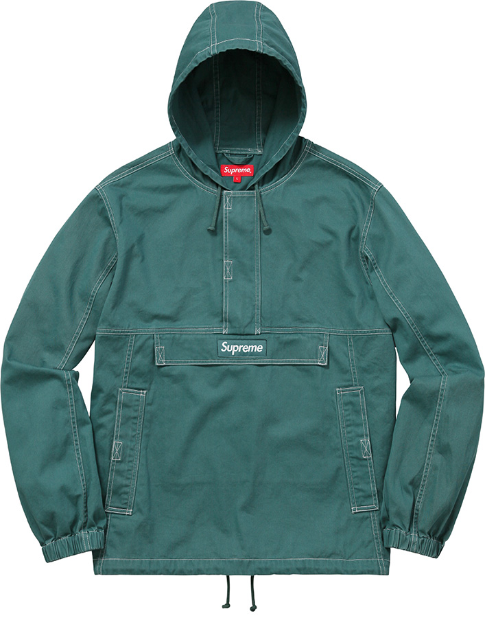 Supreme Contrast Stitch Twill Pullover Teal - FW16 メンズ - JP