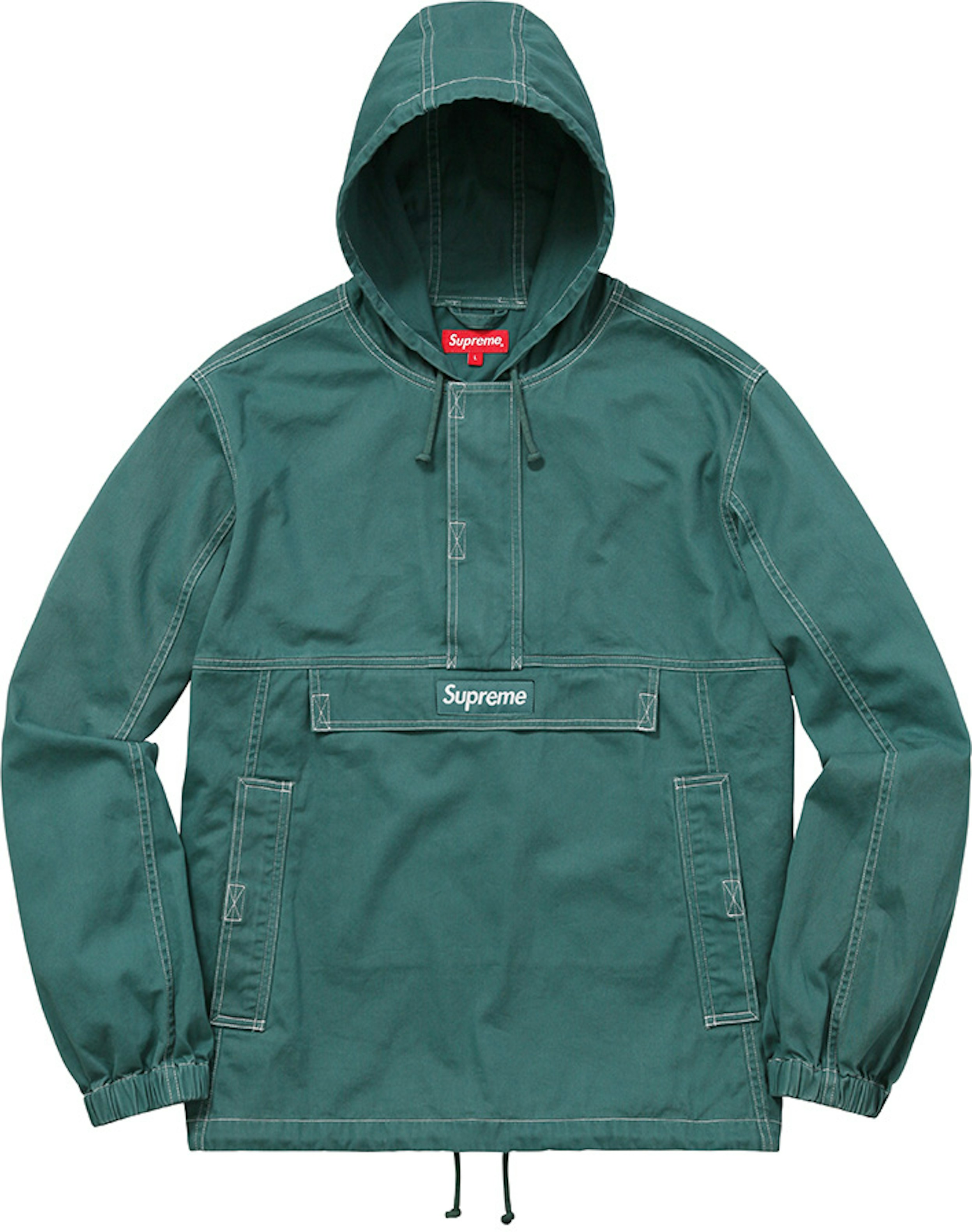 Supreme Contrast Stitch Twill Pullover Teal - FW16