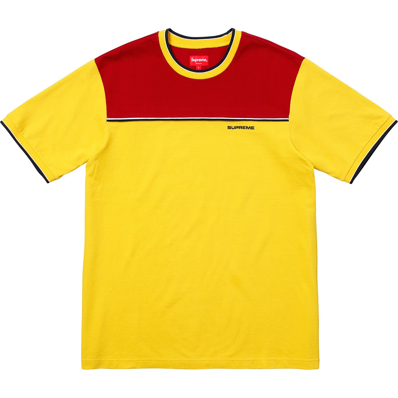 Supreme Contrast Yoke Pique Top Yellow メンズ - SS18 - JP