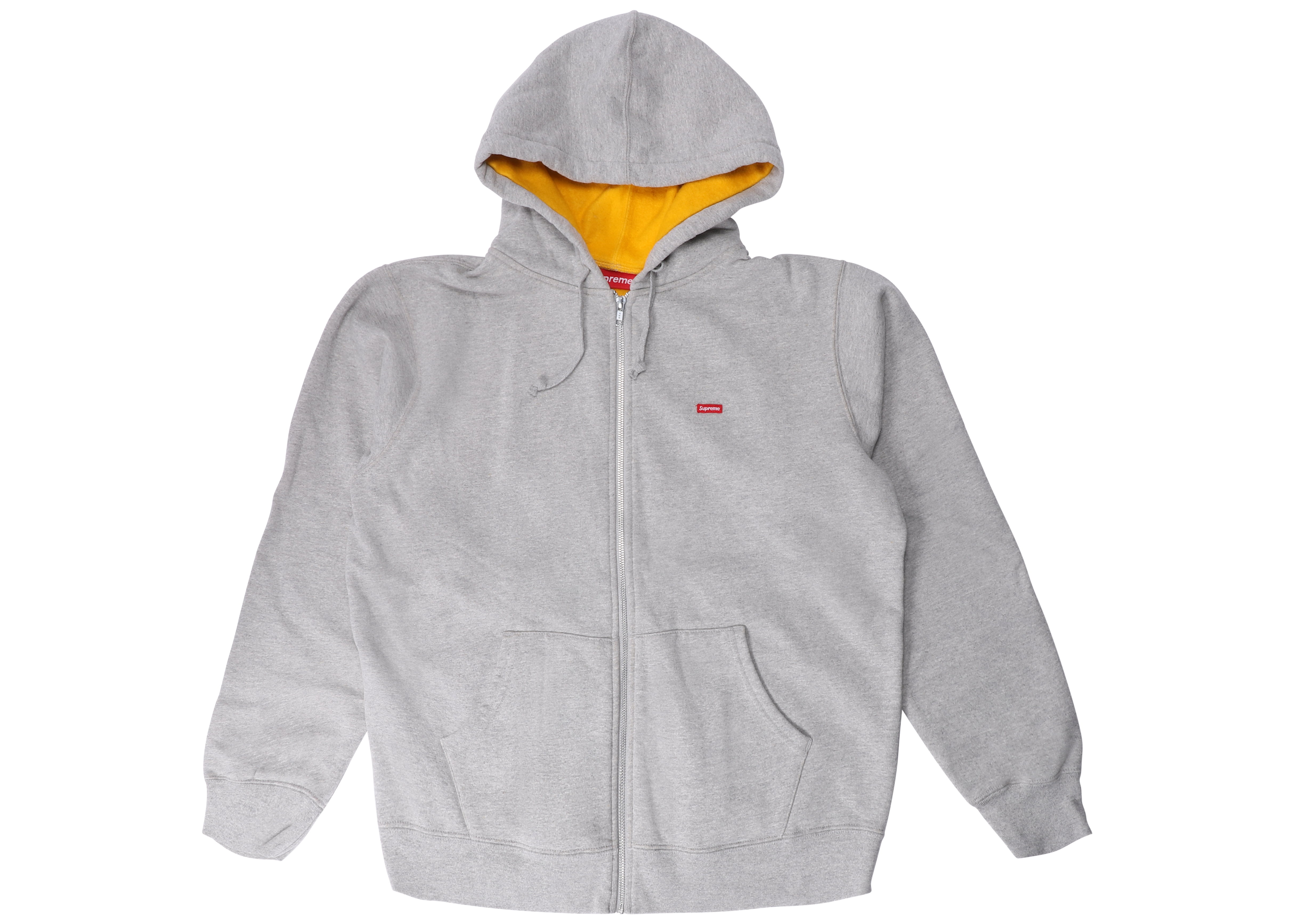 Supreme Contrast Zip Up Hooded Sweatshirt Heather Grey