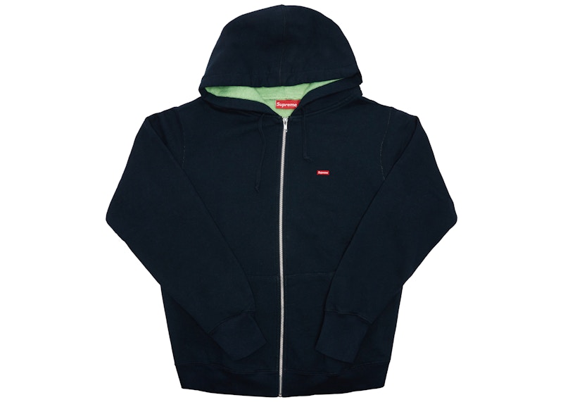 Supreme Contrast Zip Up Hooded Sweatshirt Navy Men's - SS18 - GB