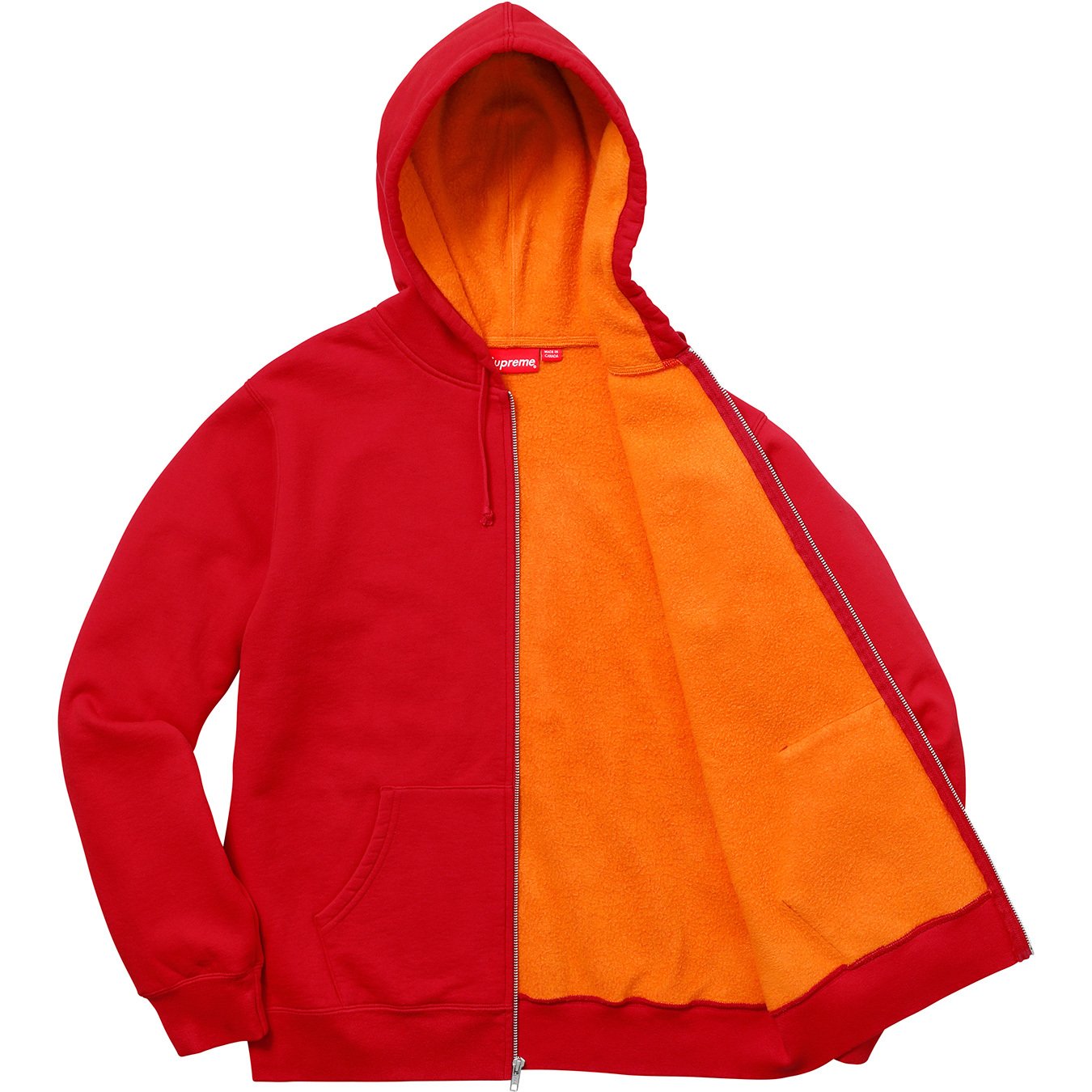 Supreme Contrast Zip Up Hooded Sweatshirt Red メンズ - SS18 - JP