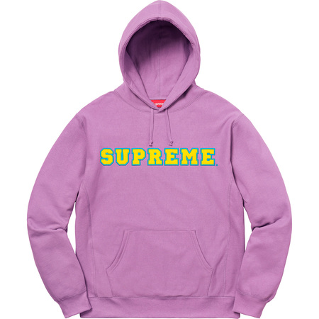 Supreme Cord Collegiate Logo Hooded Sweatshirt Violet