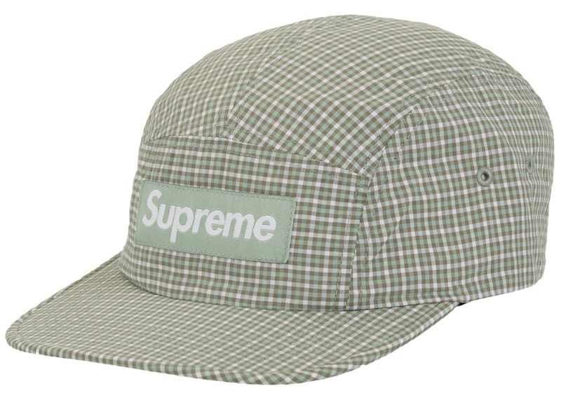 Pre-owned Supreme Cordura Plaid Camp Cap In Green