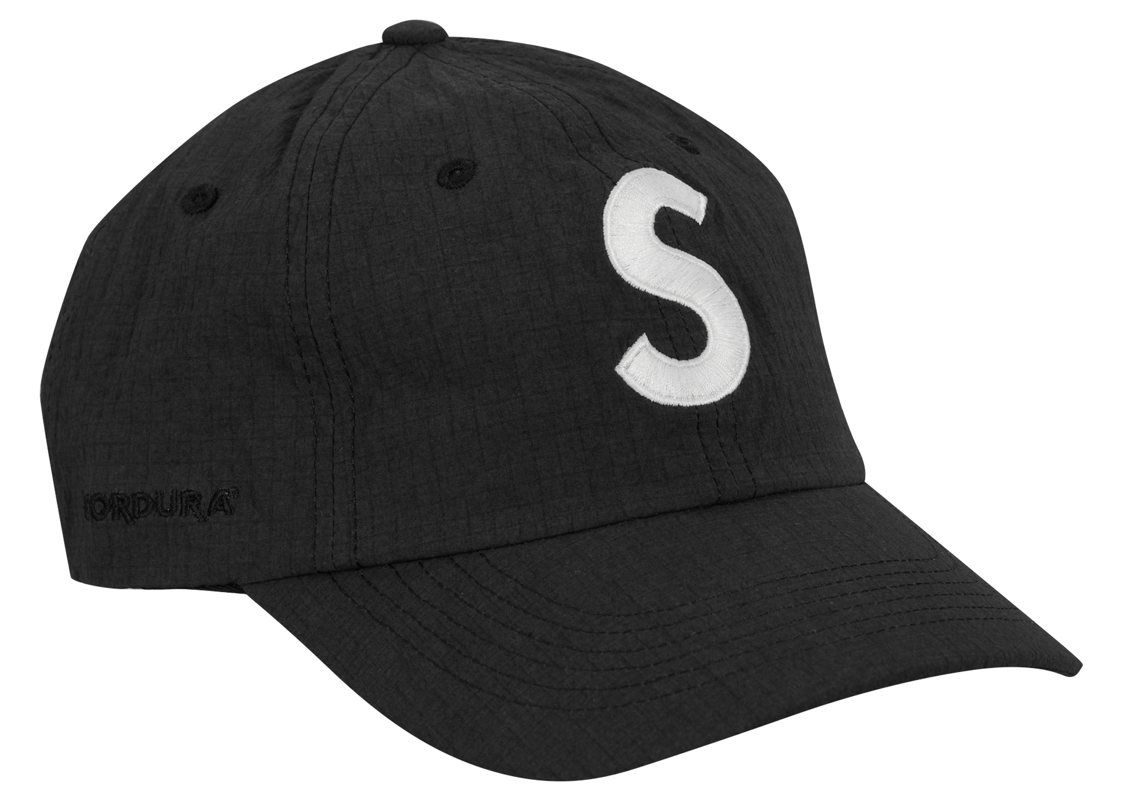 supreme 18aw Cordura S Logo 6-Panel 黒帽子 - キャップ
