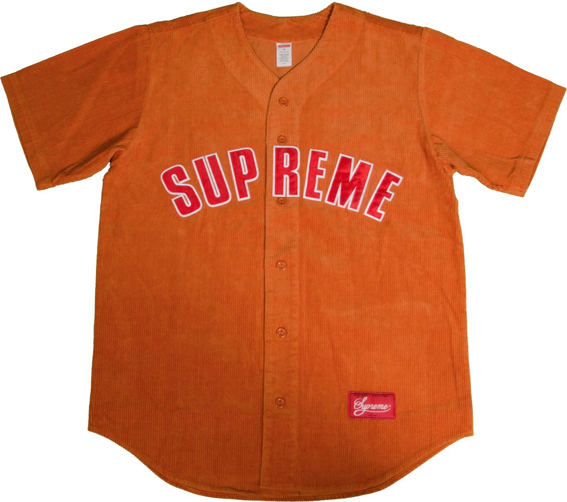 Supreme Corduroy Baseball Jersey Orange Men's - SS18 - US