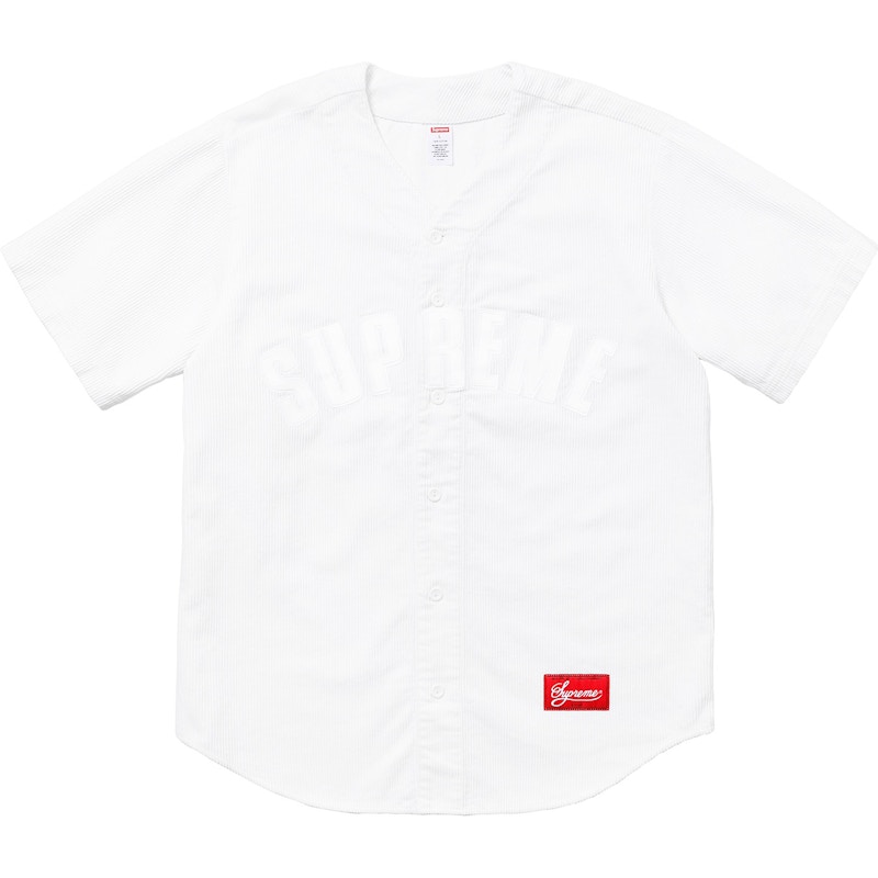 Supreme Corduroy Baseball Jersey White Men's - SS18 - US