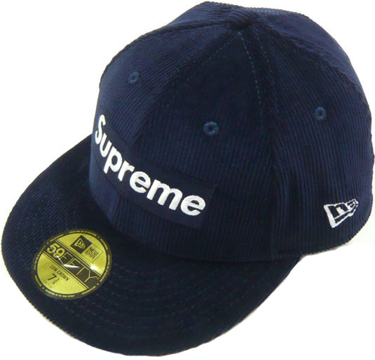 Supreme Corduroy Box Logo Hat Navy - FW15 - US