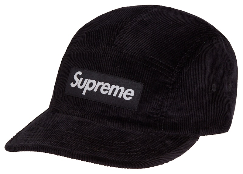 Supreme◇22ss/Corduroy Camp Cap/キャップ/コットン/ブラック/メンズ-