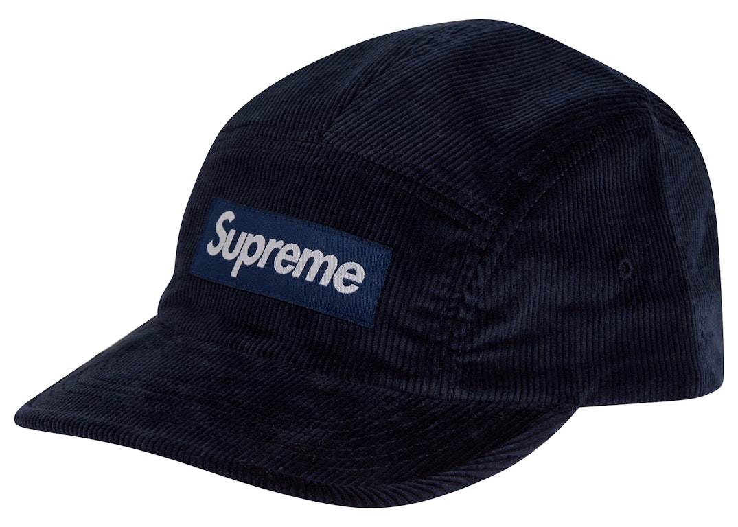 Pre-owned Supreme Corduroy Camp Cap (fw22) Navy