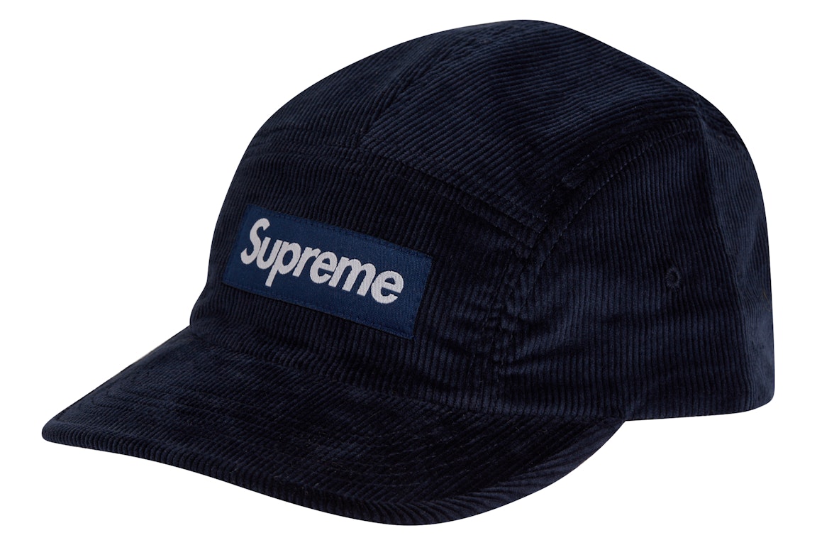 Pre-owned Supreme Corduroy Camp Cap (fw22) Navy