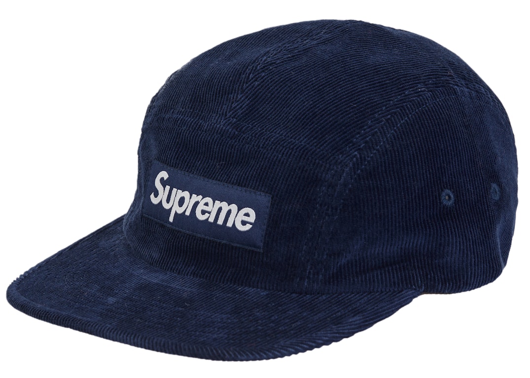 Pre-owned Supreme Corduroy Camp Cap (fw23) Navy