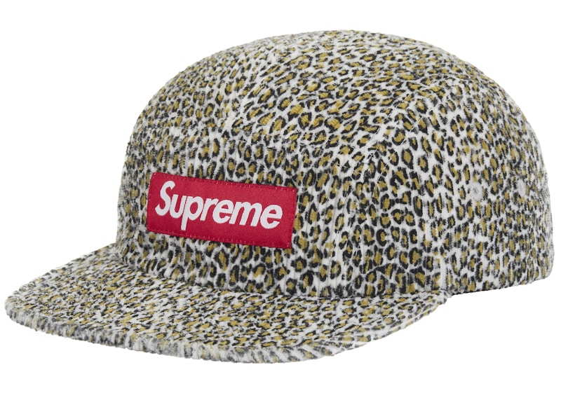 Pre-owned Supreme Corduroy Camp Cap (fw25) In Leopard In Brown