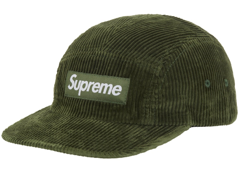 Pre-owned Supreme Corduroy Camp Cap (fw25) In Olive In Green