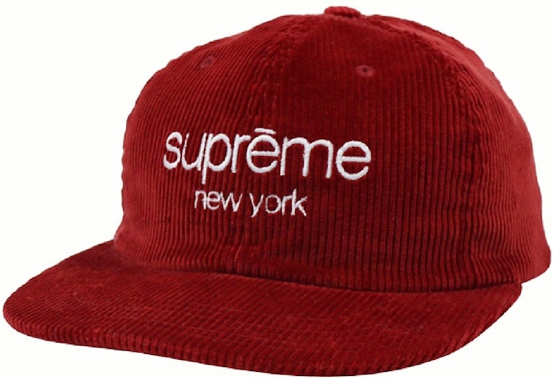 supreme classic logo corduroy 6-panelcap