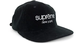 Supreme Corduroy Classic Logo Cap Black