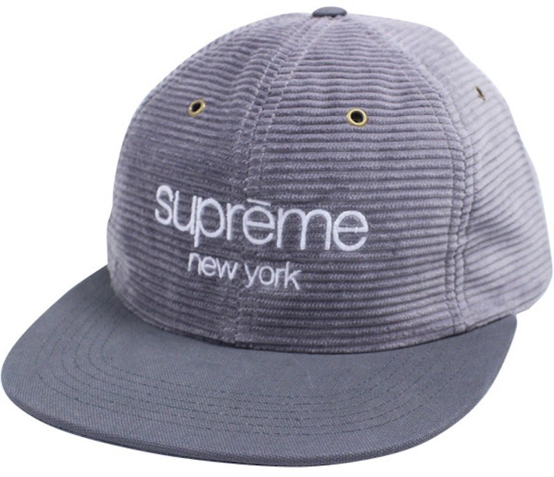 Supreme Corduroy Classic Logo Cap Grey - FW15 - JP