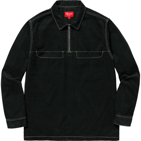 Supreme Corduroy Half Zip Shirt Black - SS18 Men's - US