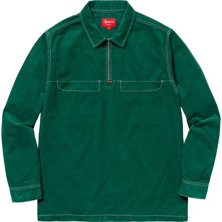 Supreme Corduroy Half Zip Shirt Green