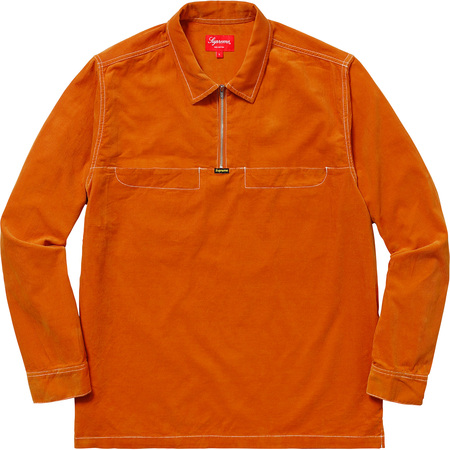 Supreme Corduroy Half Zip Shirt Orange Men's - SS18 - US
