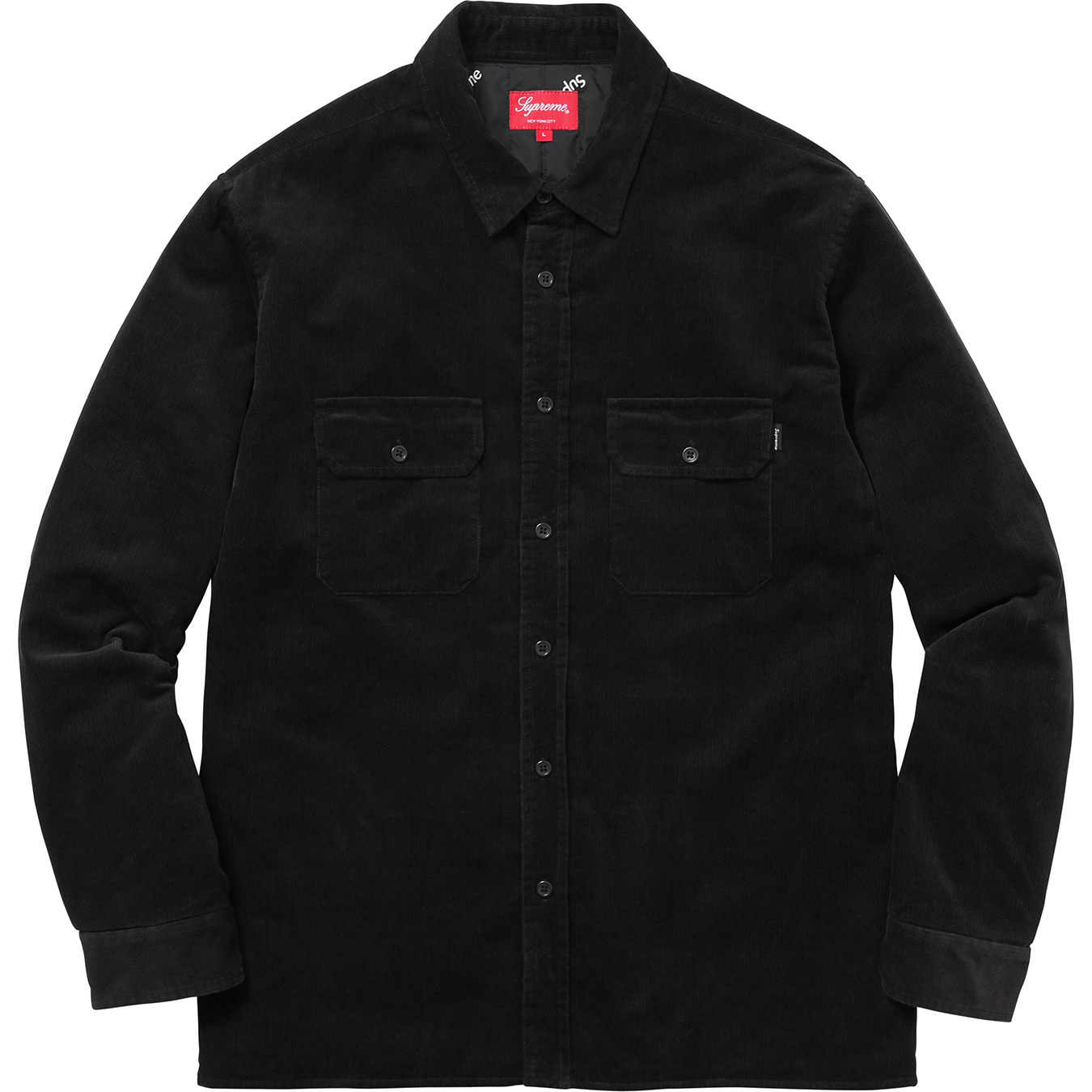 Supreme Corduroy Quilted Shirt Black 男装- FW17 - CN