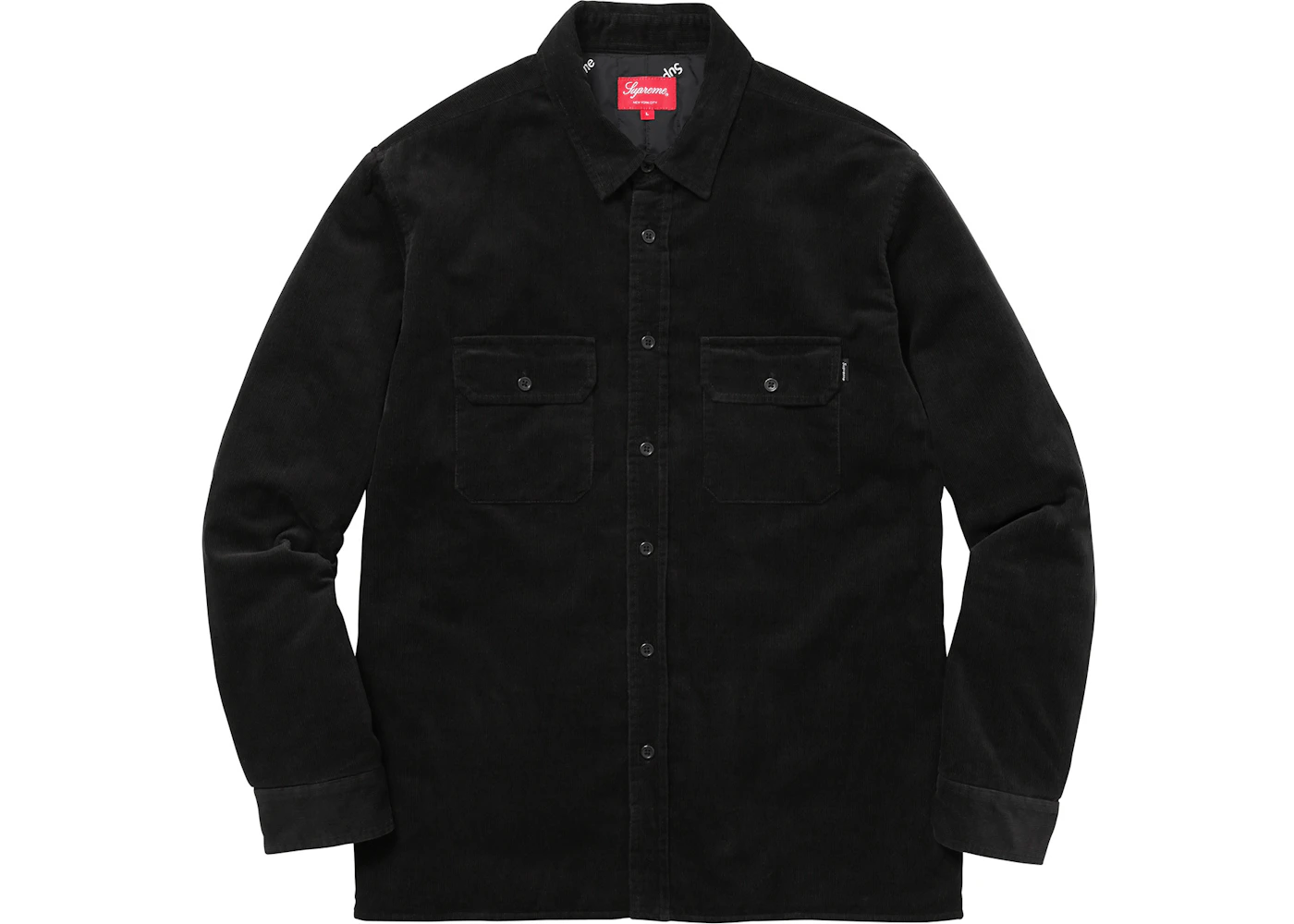 Supreme Quilted Corduroy Shirt Black L - Main Image