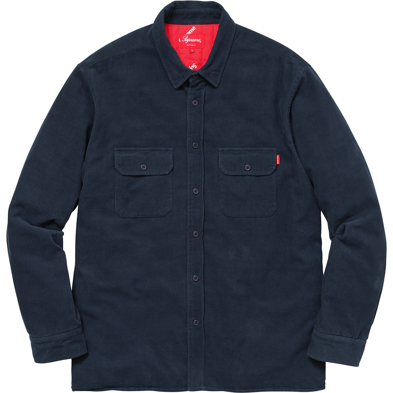 Supreme Corduroy Quilted Shirt Navy - FW17