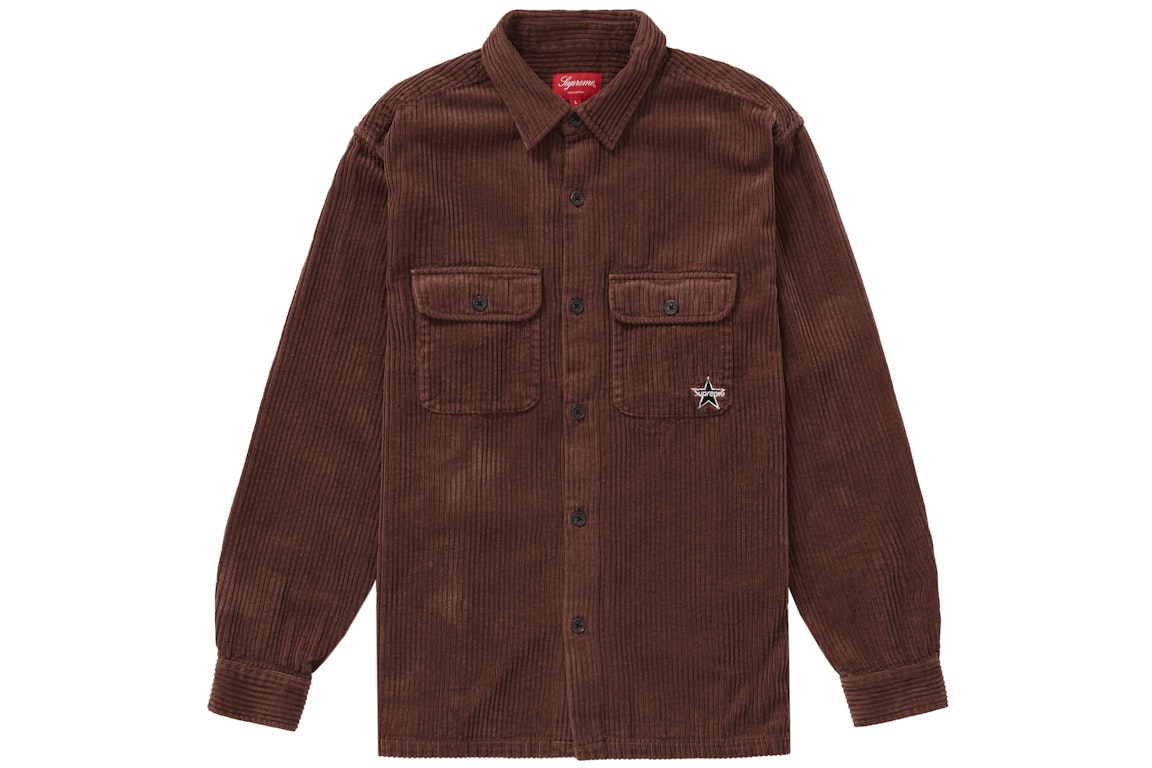Pre-owned Supreme Corduroy Shirt Shirt (ss22) Brown