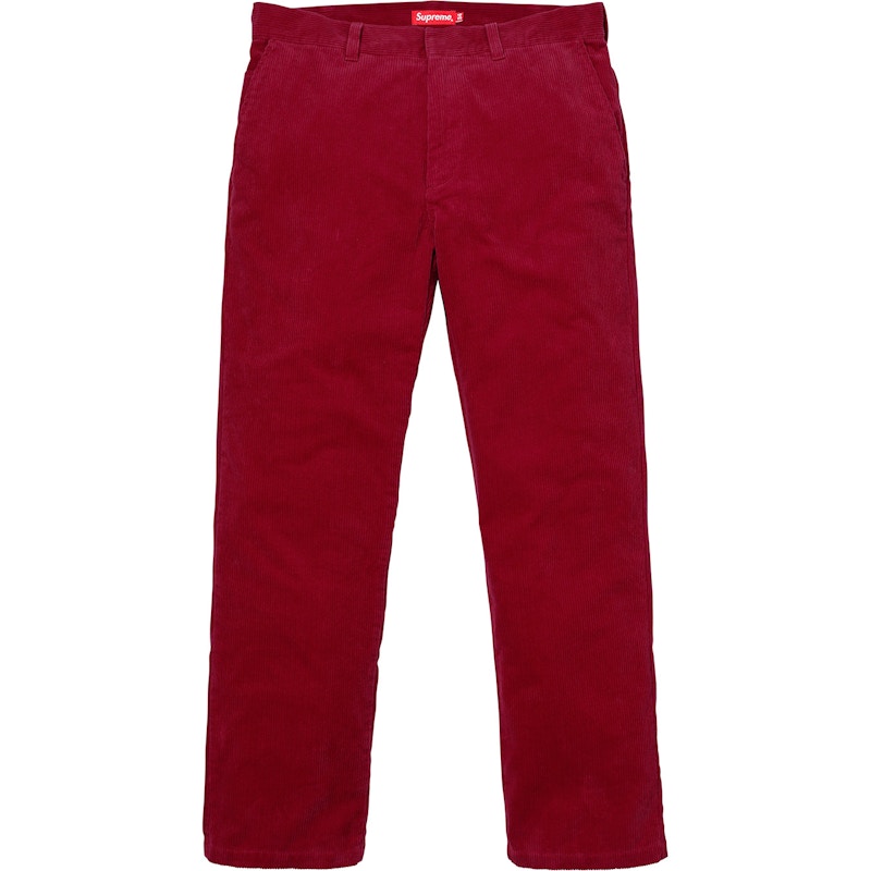 Supreme Corduroy Work Pant Dark Red - FW17 Men's - US