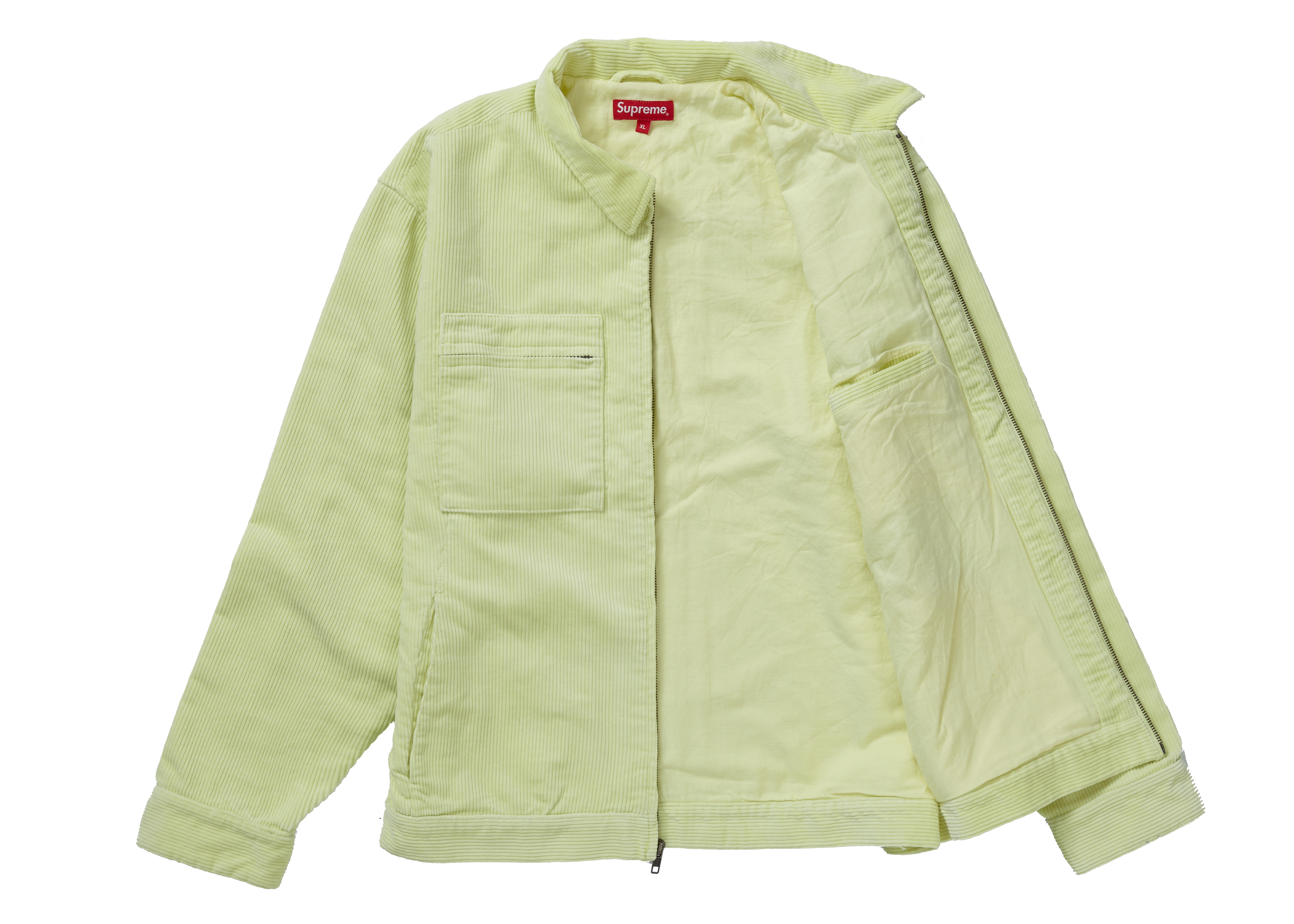 Supreme Corduroy Zip Jacket Pale Yellow Men's - FW21 - US