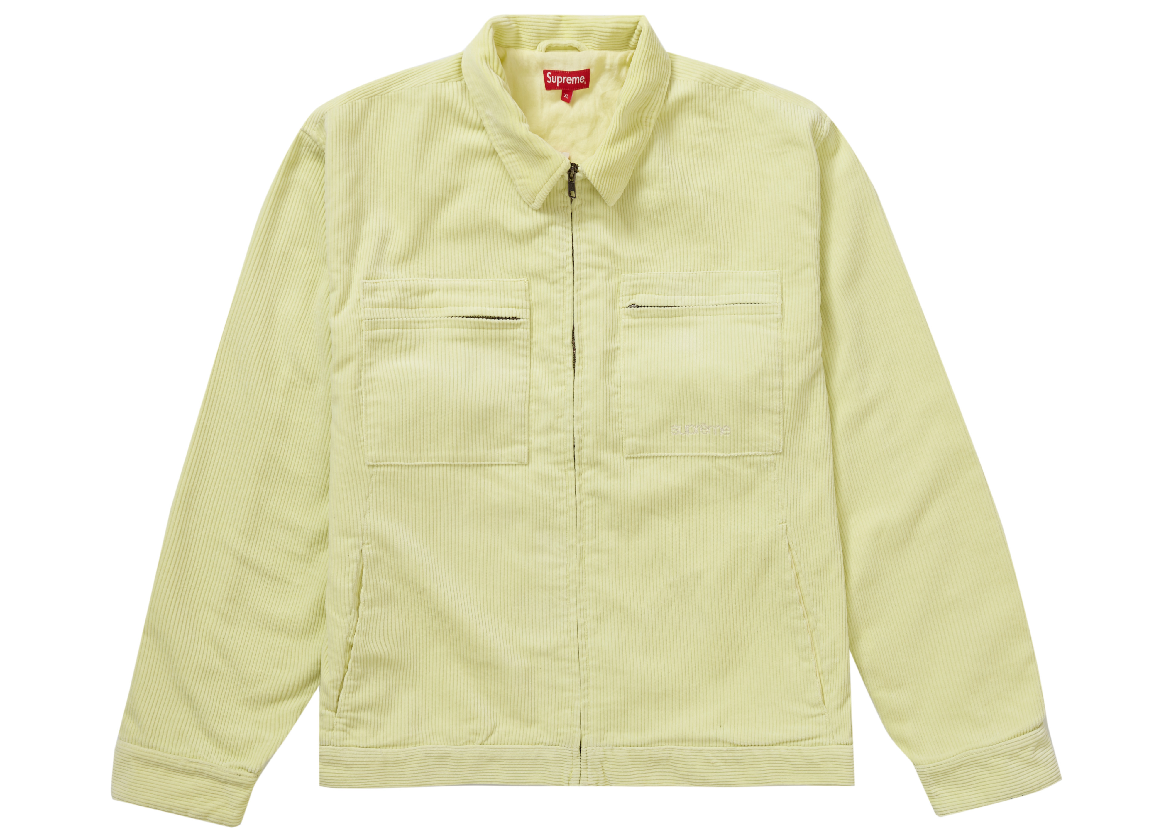 Supreme Corduroy Zip Jacket Pale Yellow - FW21 Men's - US