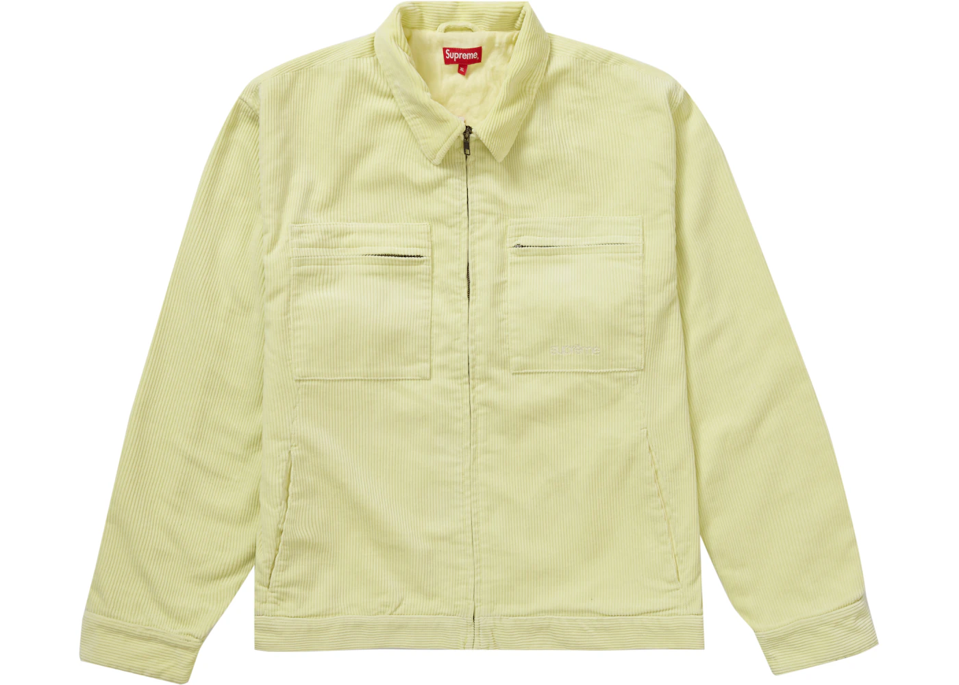 Supreme Corduroy Zip Jacket Pale Yellow Men's - FW21 - US