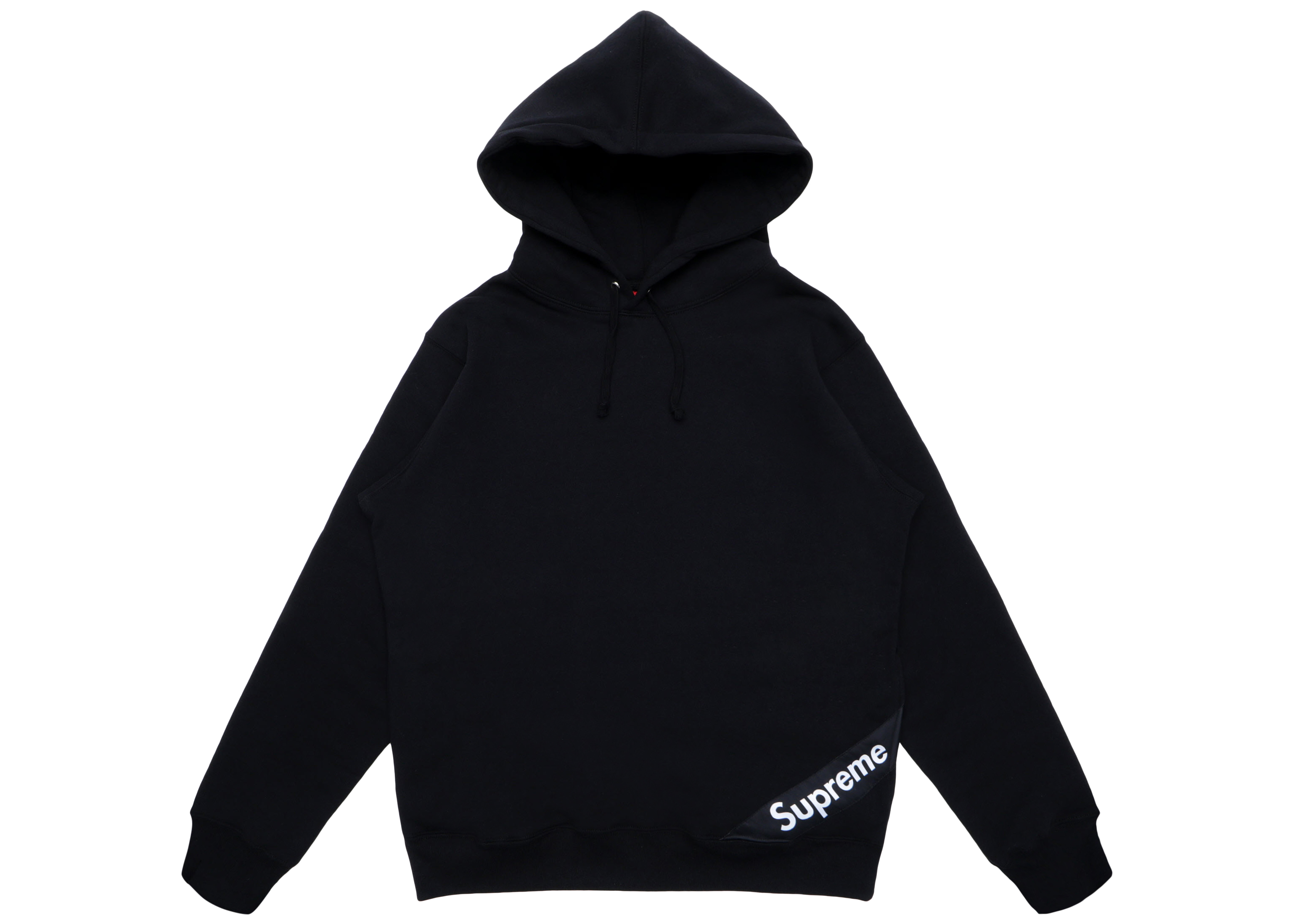 Supreme Corner Label Hooded Sweatshirt Black Men's - SS18 - US