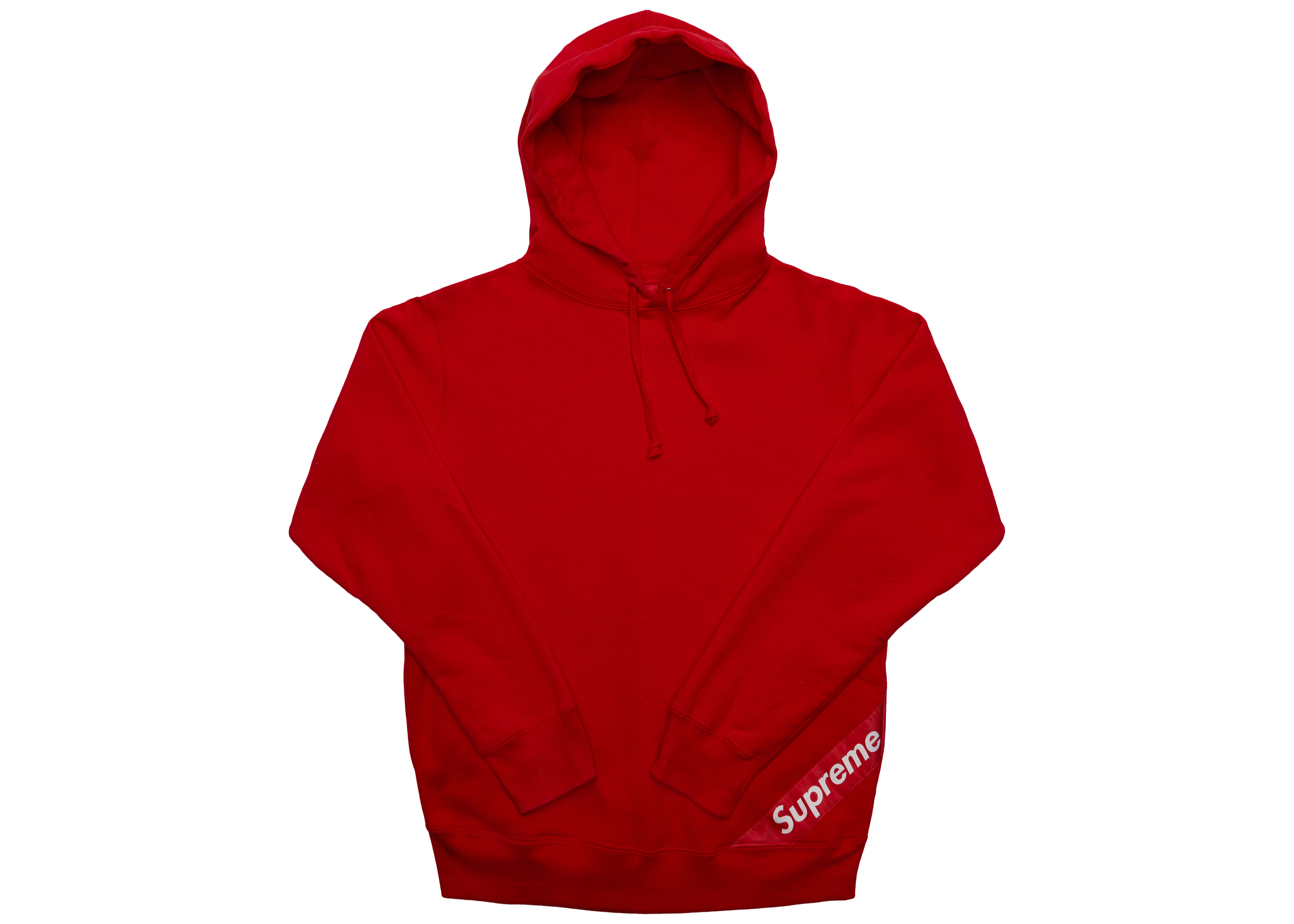 Supreme Corner Label Hooded Sweatshirt Red Men's - SS18 - US