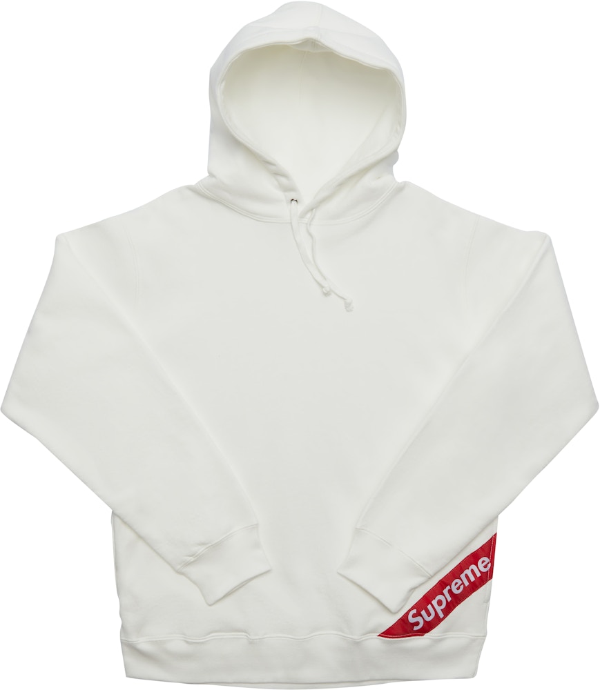 Supreme Corner Label Hooded Sweatshirt White - SS18